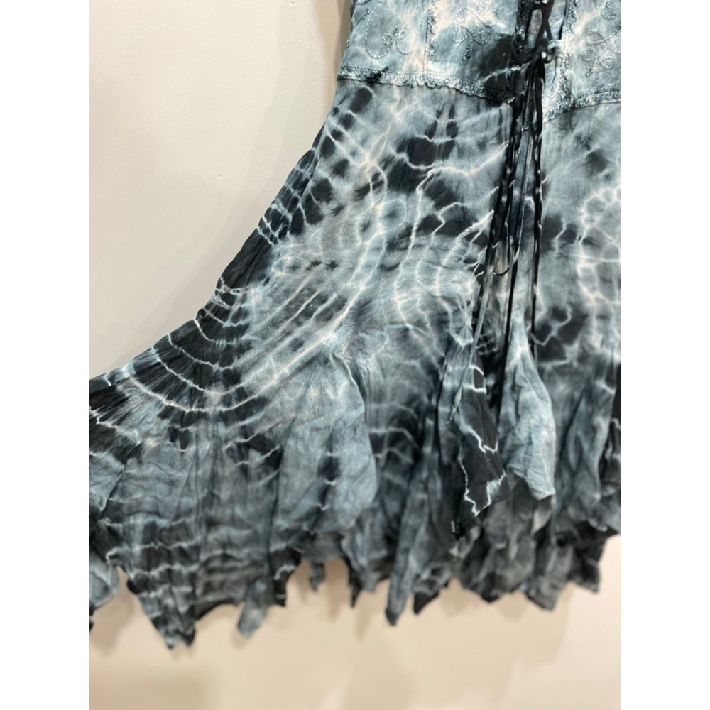 Vintage Flow Lace Up Corset Tie Dye FreeSize Tattered Witchy Whimsigoth Fairy - Picture 3 of 9